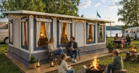 Åretrunttält husvagn – Eurotents Embla 5+ 570 cm