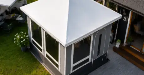 Ask paviljong 3X3 mtr. sett oven i fra